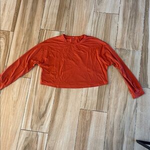 lululemon athletica Fiery Orange Long Sleeve Crop Top
